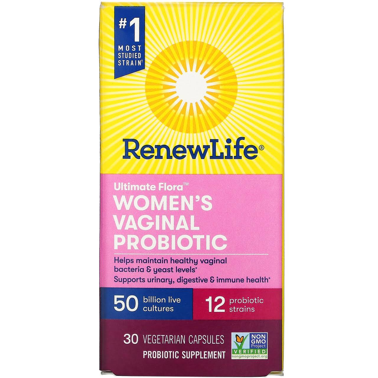 Renew Life Ultimate Flora Women's Vaginal Probiotic 50 Billion 30 Vegetarian Capsules