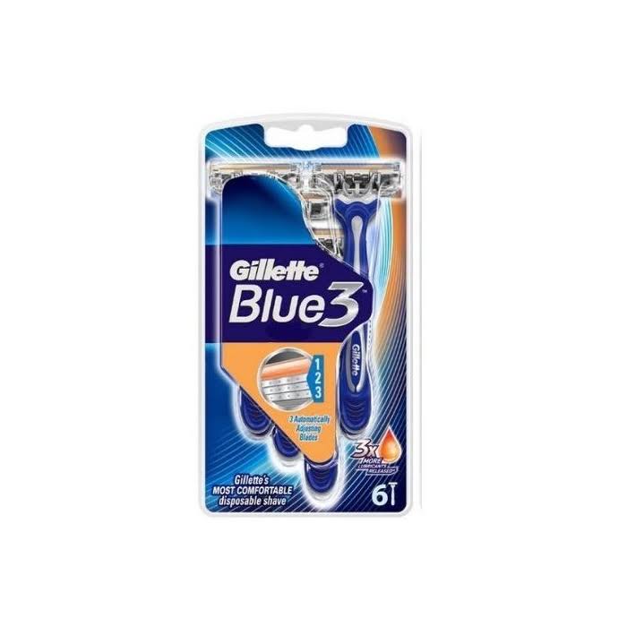 Gillette Blue3 Men’s Disposable Razors - 6 Pack