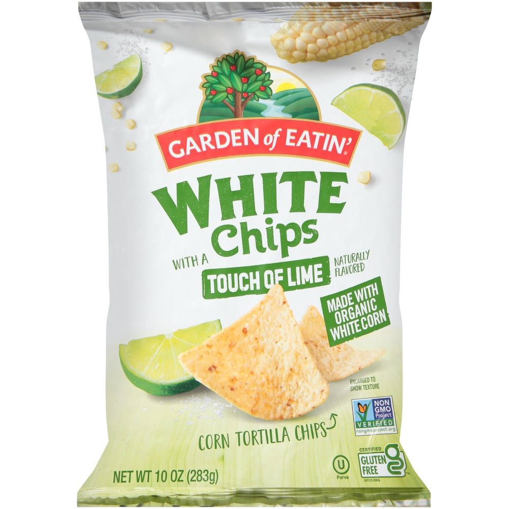 Garden Of Eatin' Corn Tortilla Chips, White, with A Touch of Lime - 10 oz
