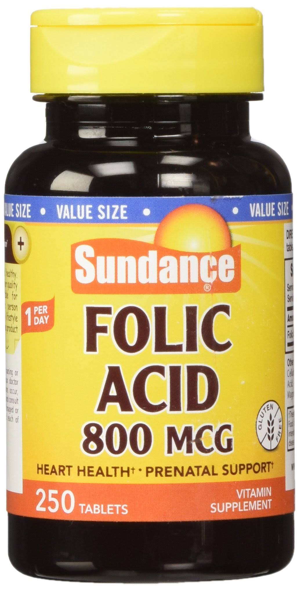 Sundance Folic Acid Vitamin Supplement - 250 Tablets