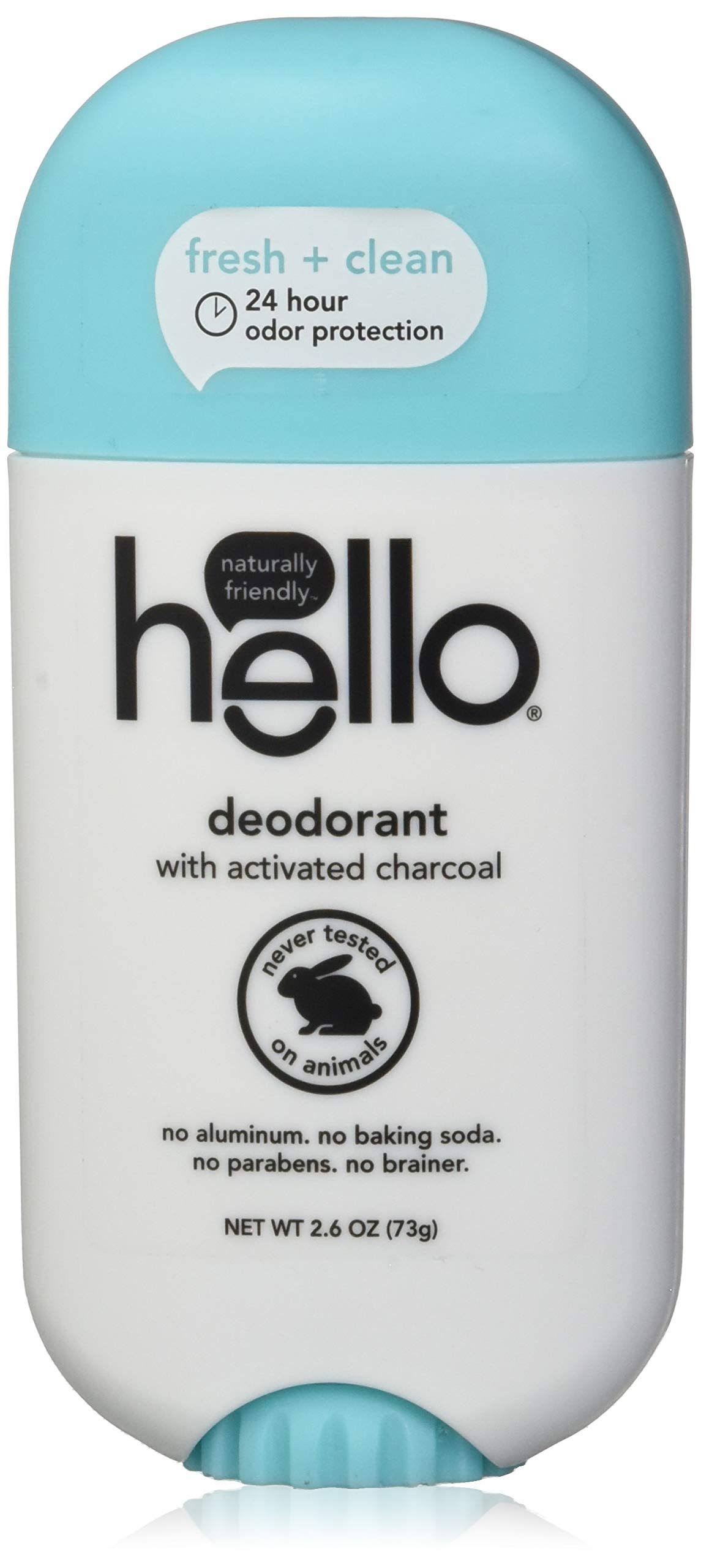 Hello Deodorant, with Activated Charcoal, Clean + Fresh - 2.6 oz