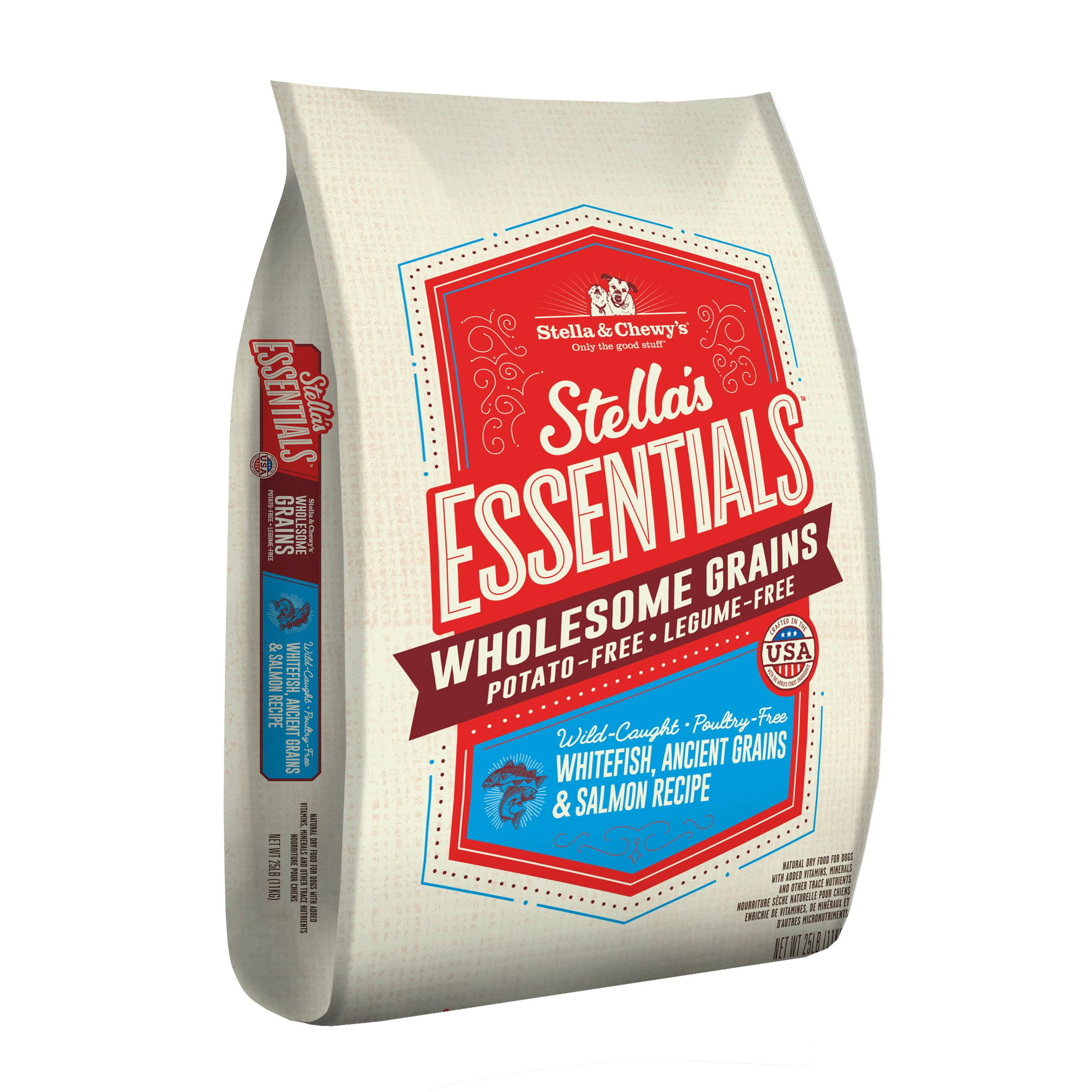 Stella & Chewy's Essentials Whitefish/Salmon & Grains Dog 25 lb