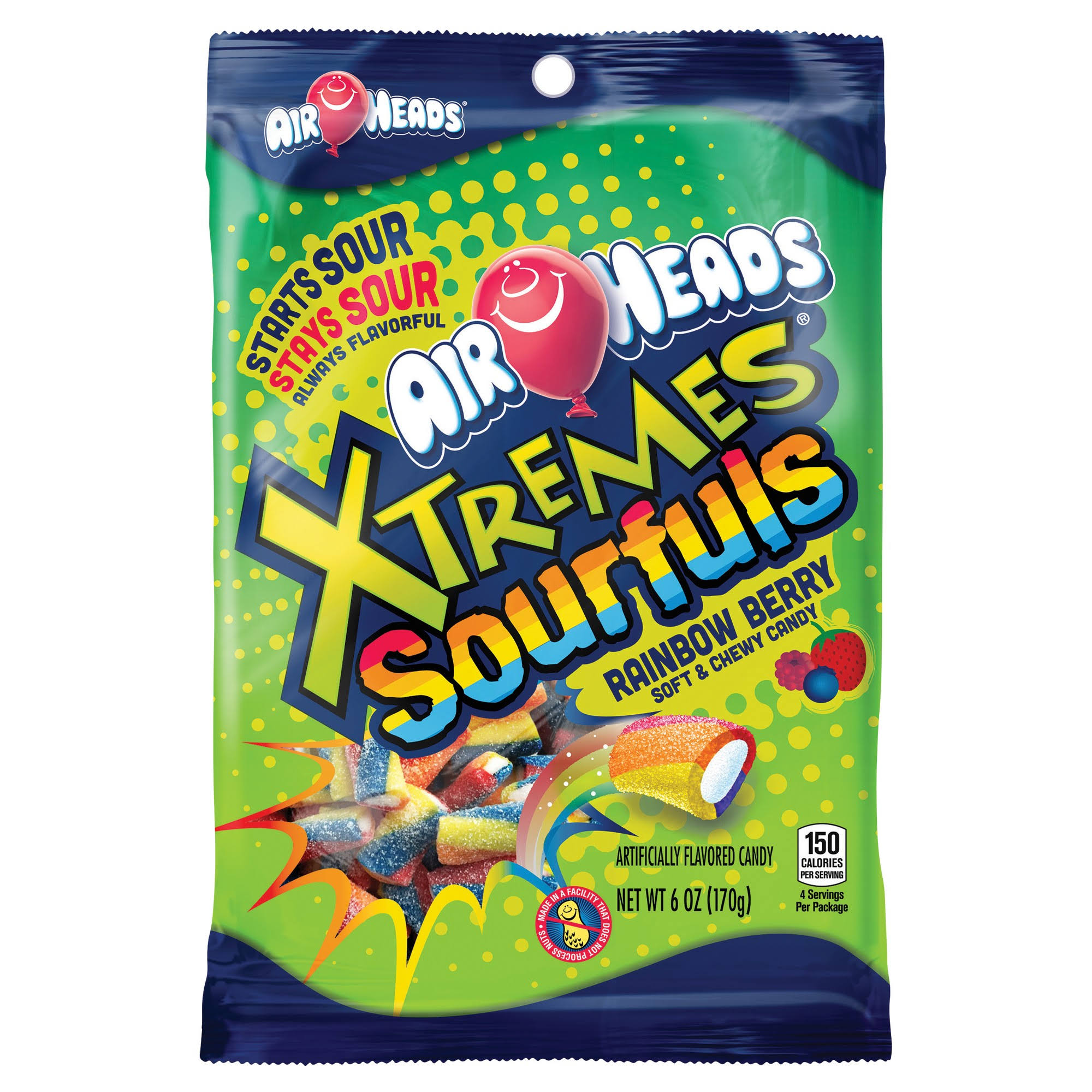 Airheads Xtremes Sourfuls Rainbow Berry Chewy Candy - 6oz