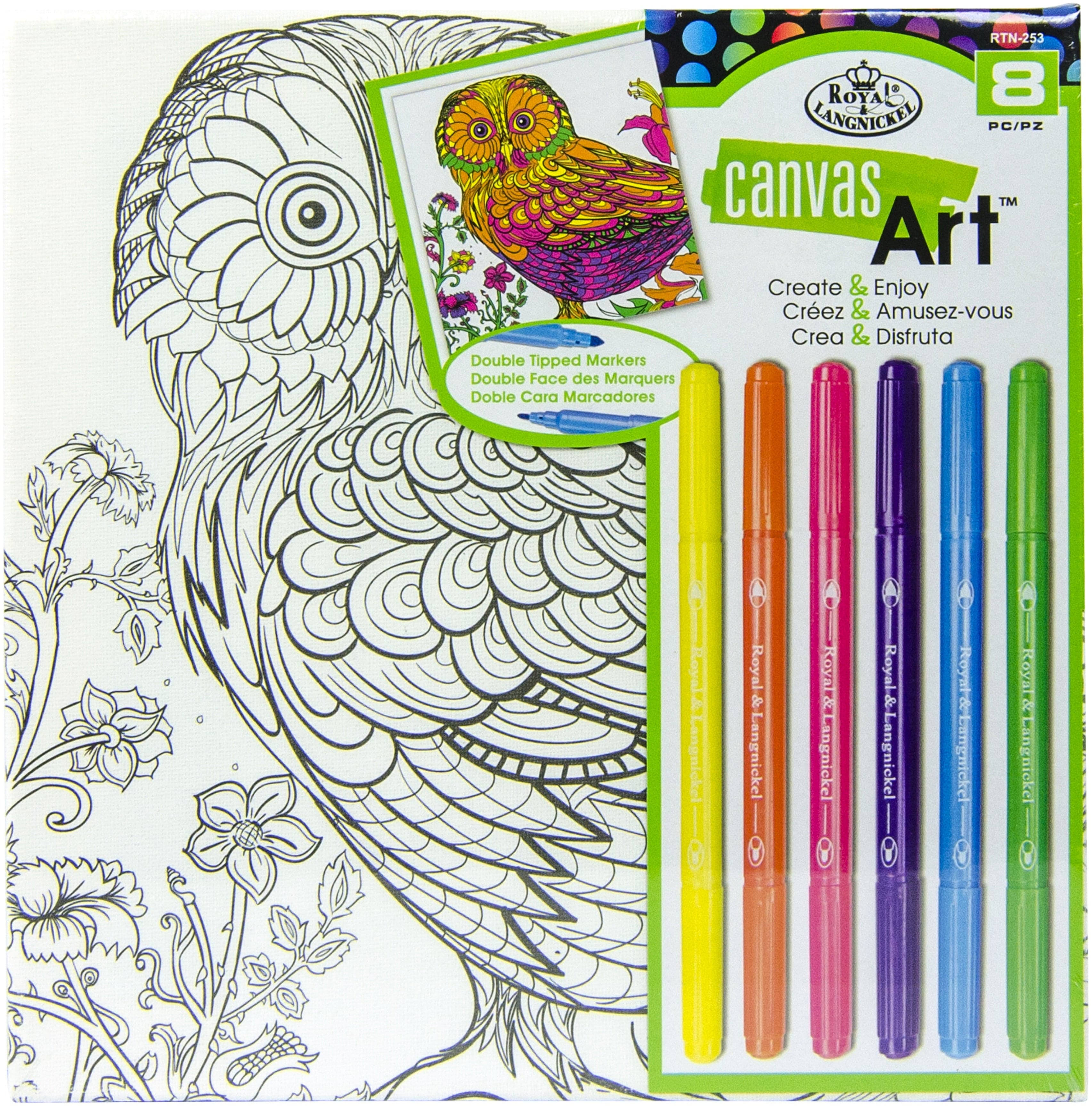 Royal Brush Canvas Art Markers Kit Owl