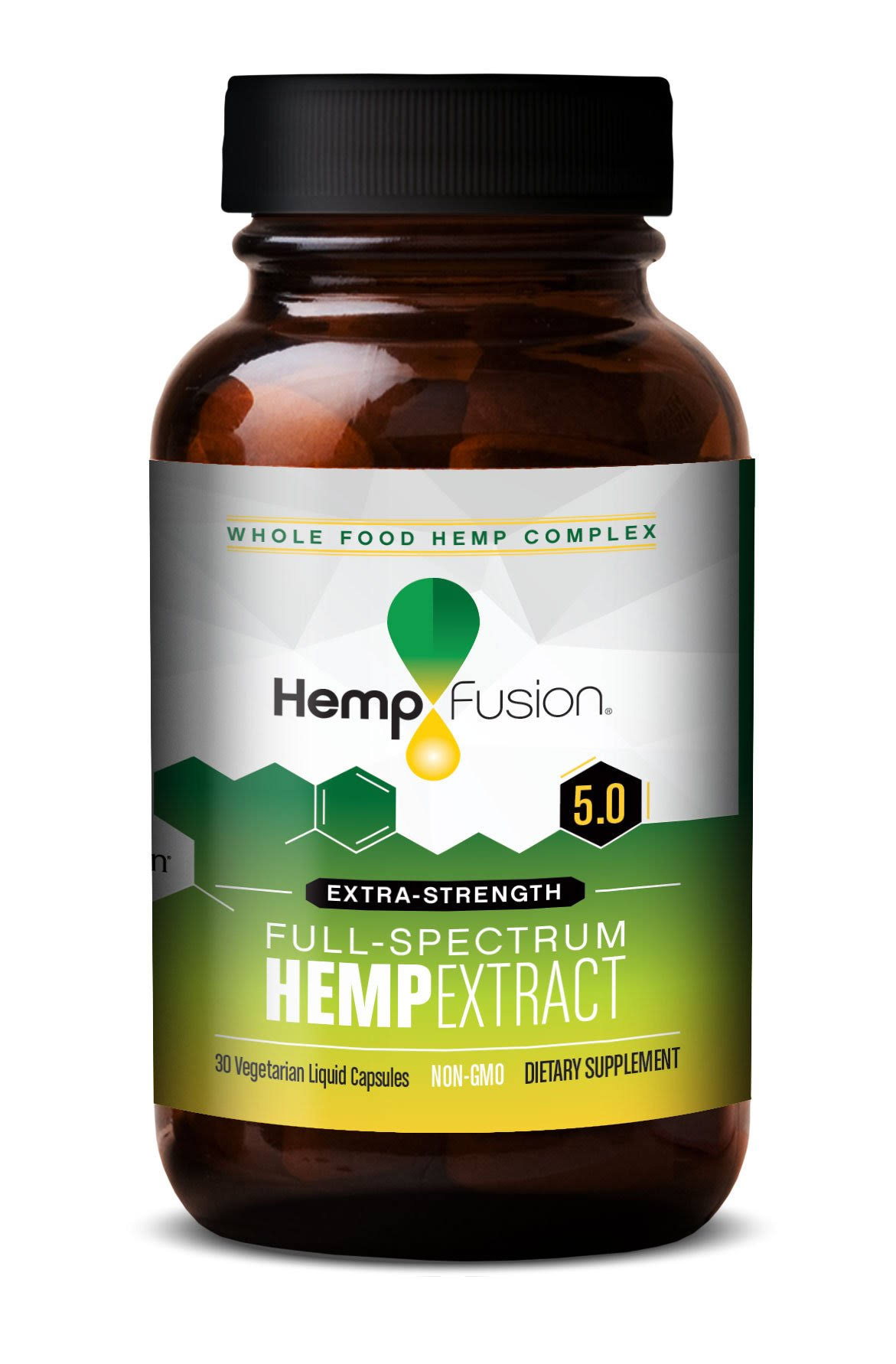 Hemp Fusion Extra Strength Full Spectrum 5.0 Hemp Extract Supplements, Capsules - 30 count
