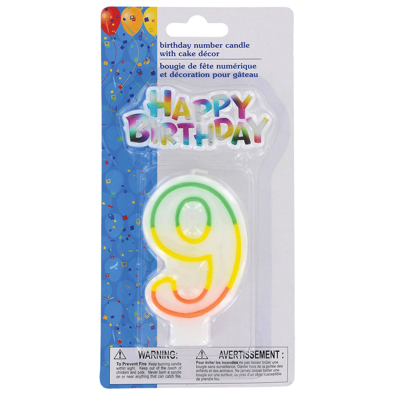 Number 9" Birthday Candles with Cake Décor, 2-pc. Sets