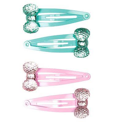 Scunci Girl Snap Clips Bow 4 Pack