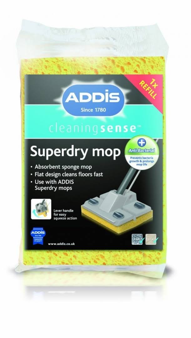 4 x Addis Superdry Mop Refill Anti Bacterial Cleaning Sponge Mop Head 