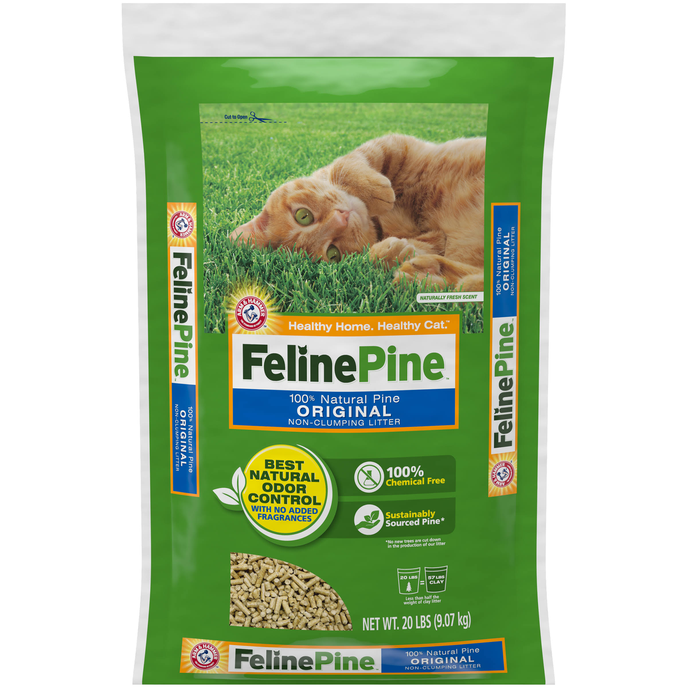 Feline Pine Non-Clumping Cat Litter - 20lbs