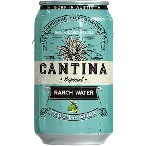 Cantina Tequila Soda, Ranch Water - 4 pack, 12 fl oz cans