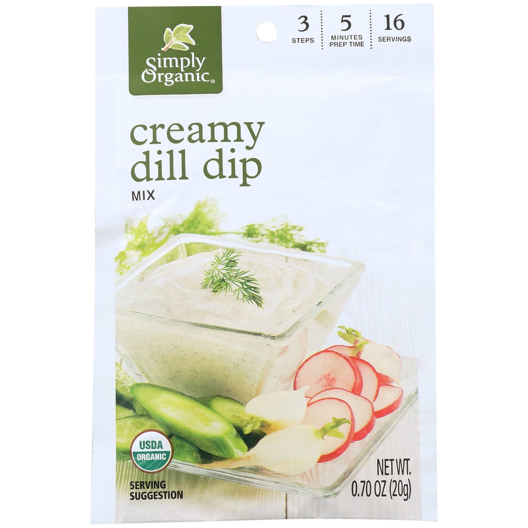 Simply Organic Creamy Dill Dip Mix - 0.7 oz