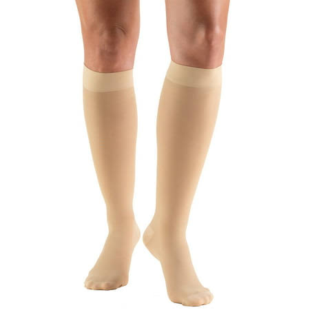 Truform Lites Women's Knee High 15-20 mmHg, Open Toe / Large / Beige