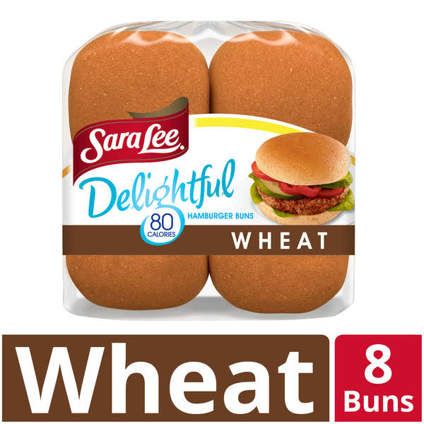 Sara Lee Delightful Wheat Hamburger Buns - 8ct, 80 Calories, 12oz