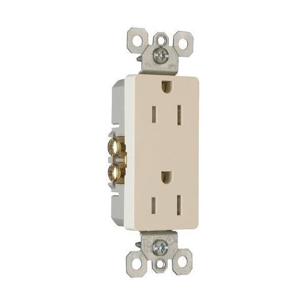 Pass & Seymour 885TRLACC8 Tamper Resistant Receptacle - Light Almond, 15amp