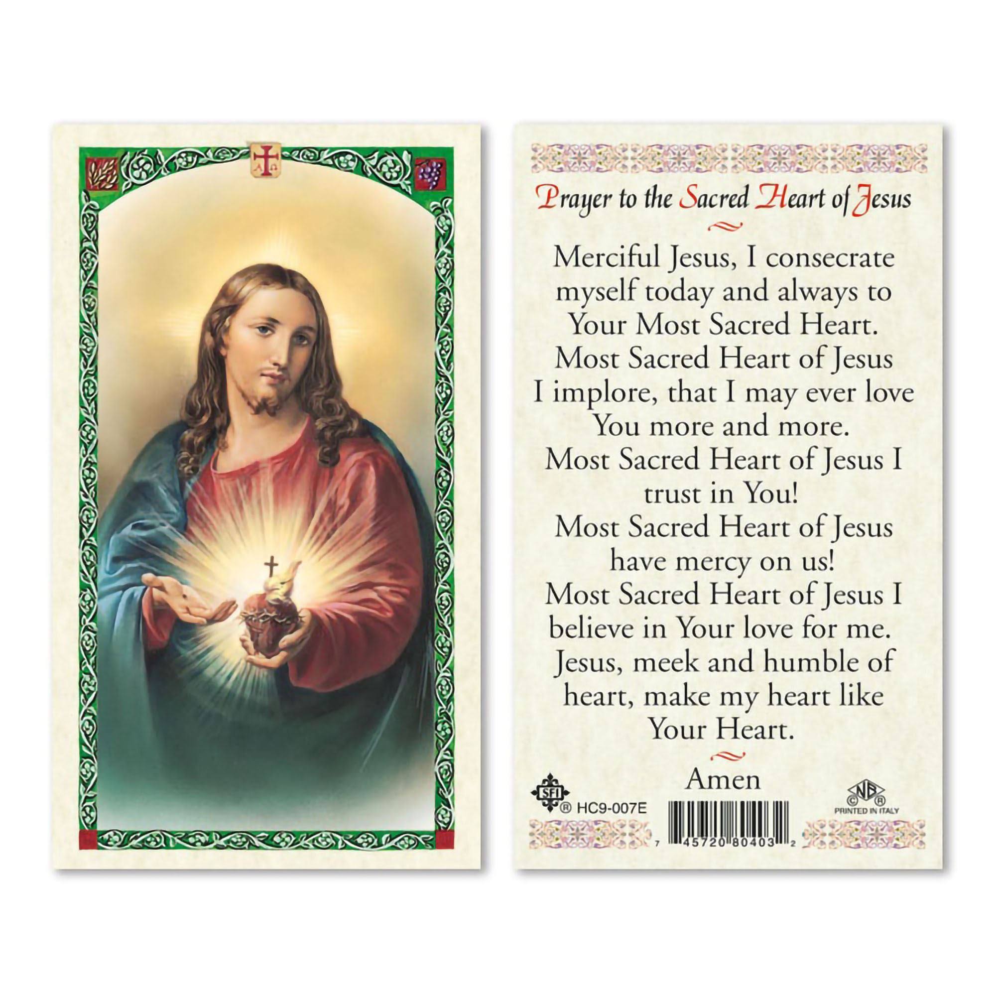 EWTN - Laminated Holy Card - Sacred Heart of Jesus