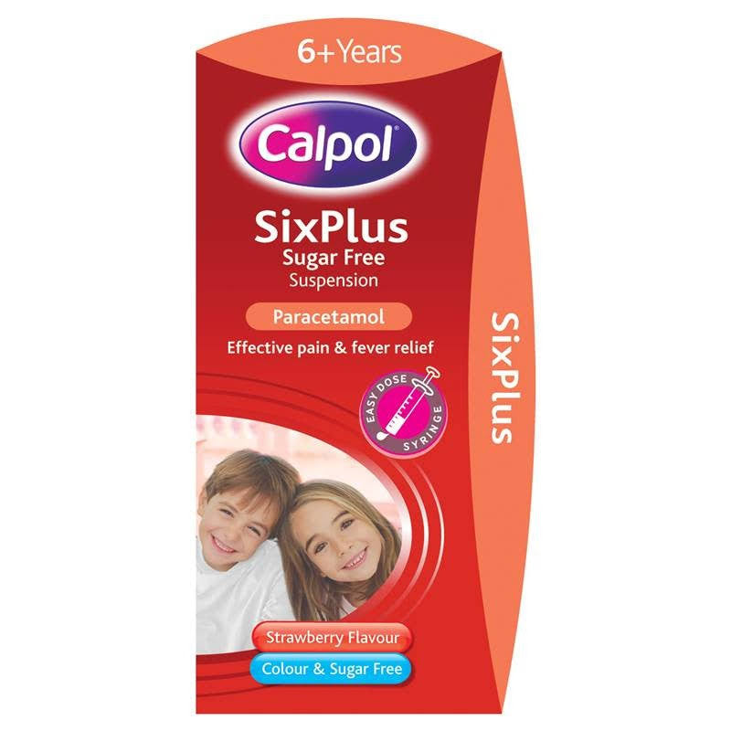 Calpol SixPlus Sugar Free Paracetamol - Strawberry, 100ml