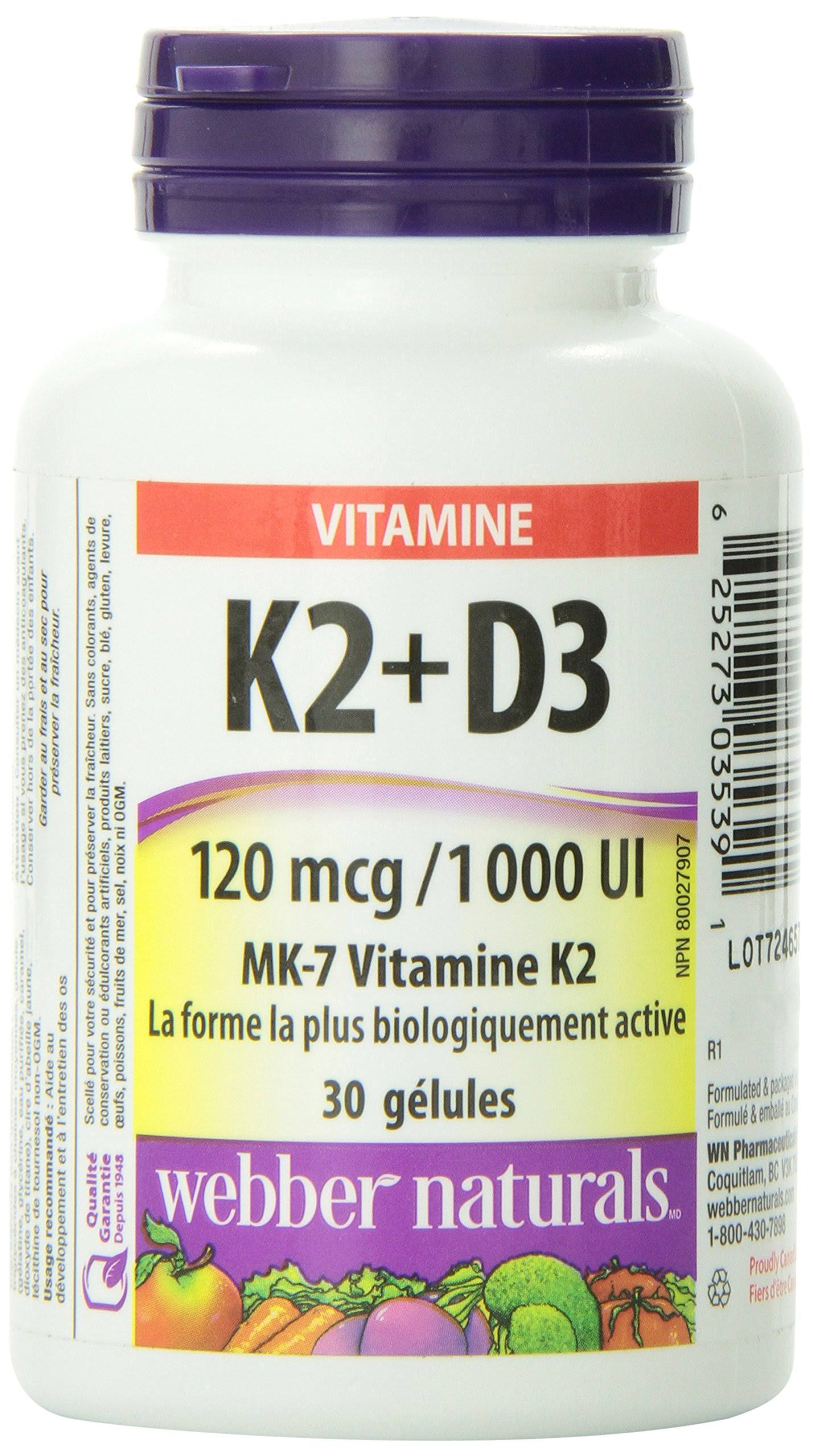 Webber Naturals Vitamin K2 + D3 Softgels