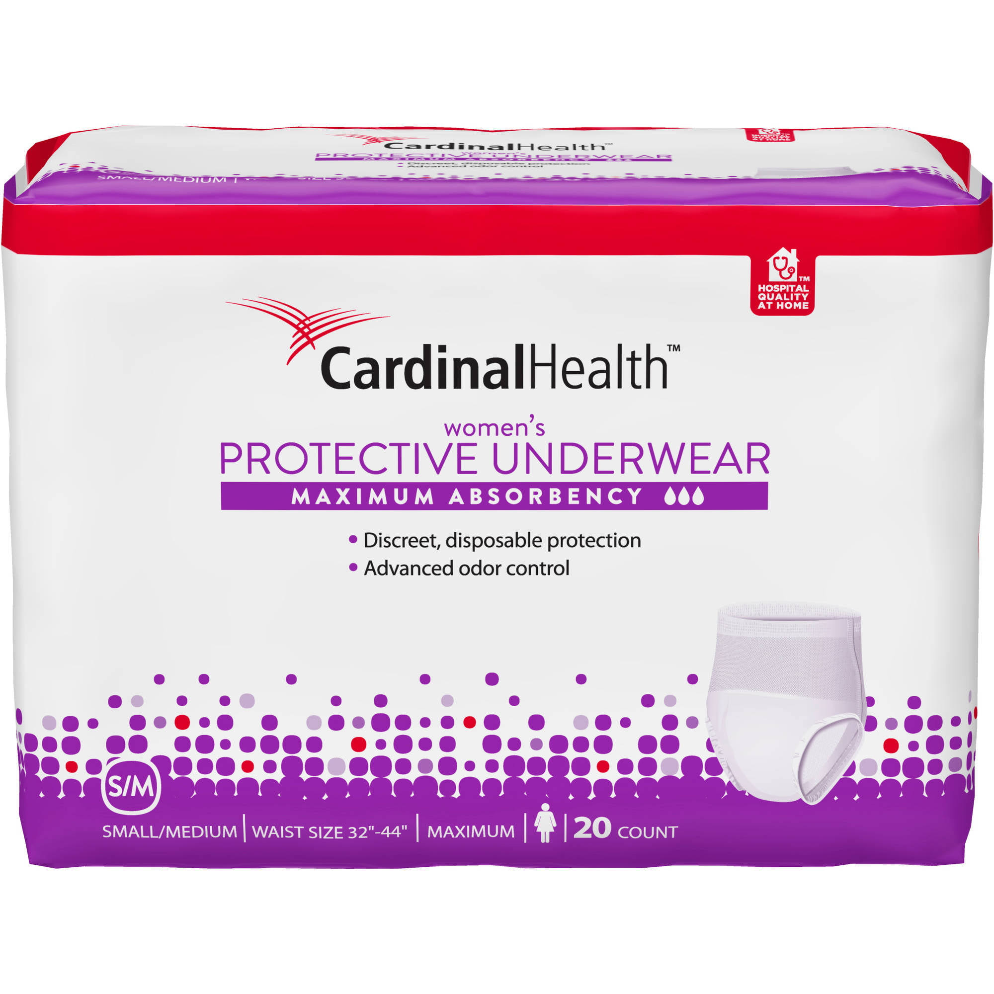 Cardinal Health Maximum Absorbency Women's Protective Underwear - Small/Medium, x20