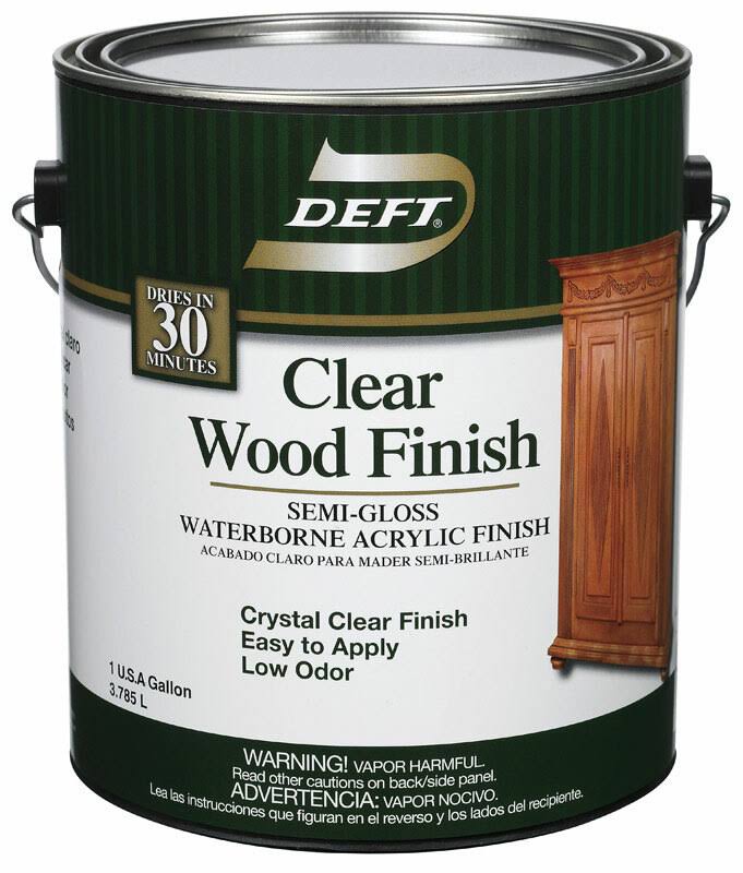 Deft Water-Based Clear Wood Finish - Semi Gloss, 1G