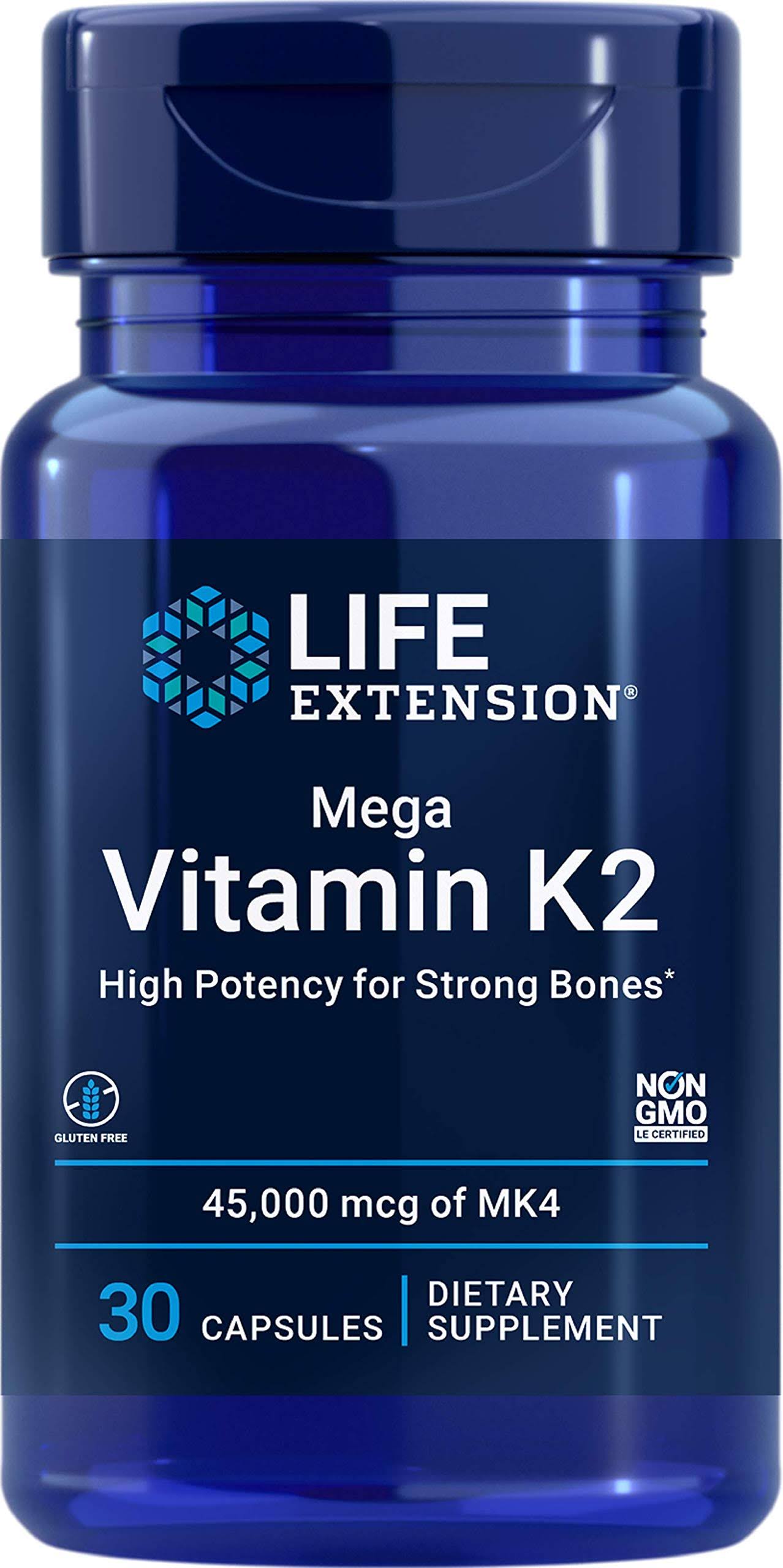 Life Extension Mega Vitamin K2, 30 Count