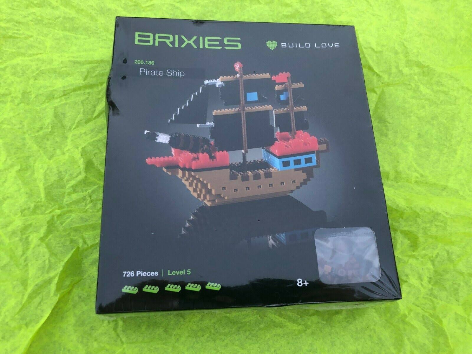 Brixies Building Blocks Pirate Ship New SEALED 726 pc Level 5