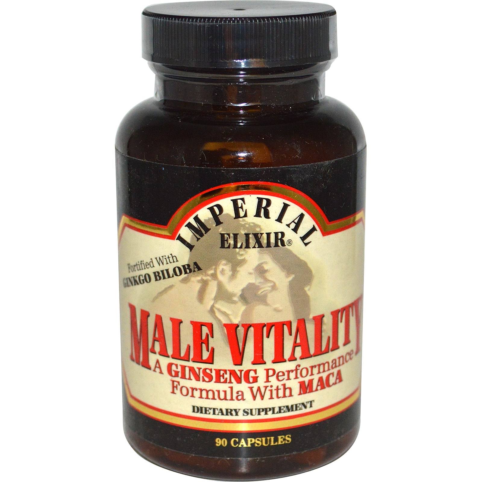 Imperial Elixir Male Vitality A Ginseng Performance Formula Supplement - 90ct