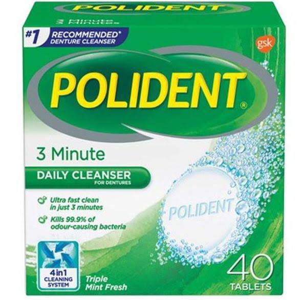 Polident Double Action Denture Cleanser Tablet - 40ct