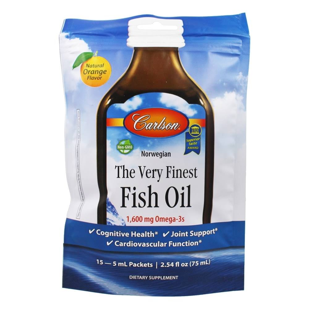 Carlson Labs The Very Finest Fish Oil - Natural Orange, 1,600mg, 15ct