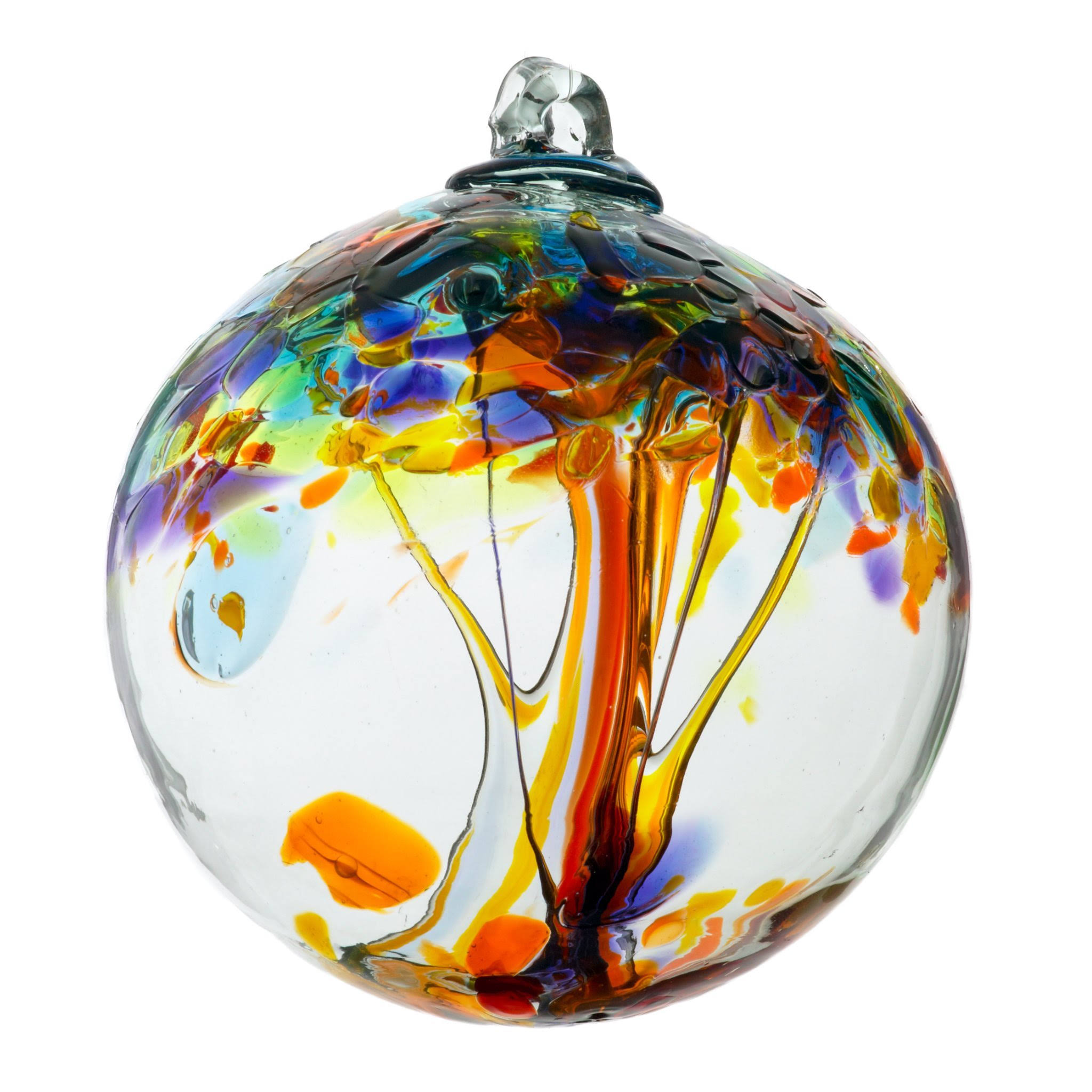 Kitras Art Glass Hand Blown Ornament - Tree of Enchantment, 2.5"