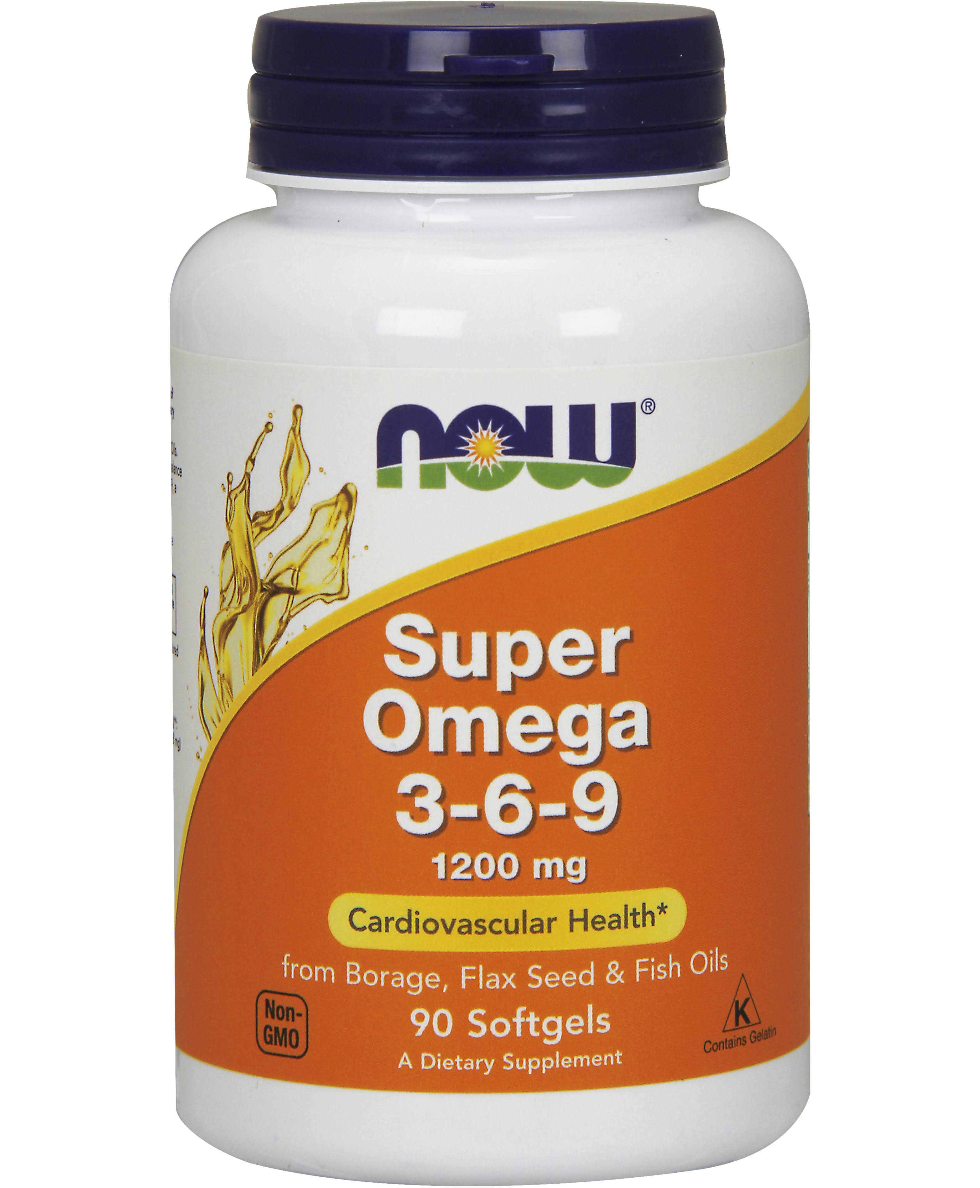 NOW Super Omega 3-6-9 Dietary Supplements - 90 Softgel Capsules