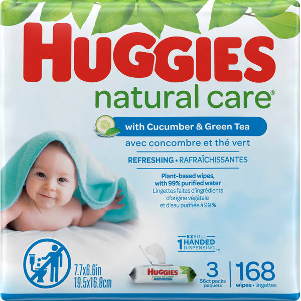 Huggies Refreshing Clean Refreshing Baby Wipes Flip-Top Packs Cucumbe
