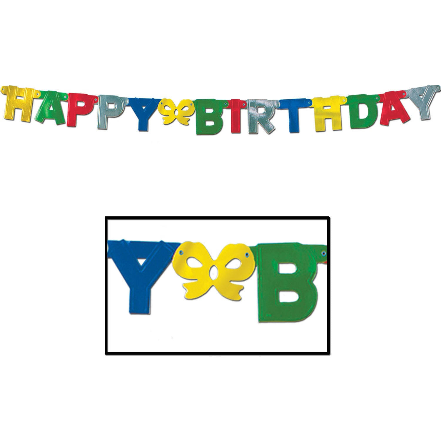 Beistle 55037 Foil Happy Birthday Streamer - 12pk