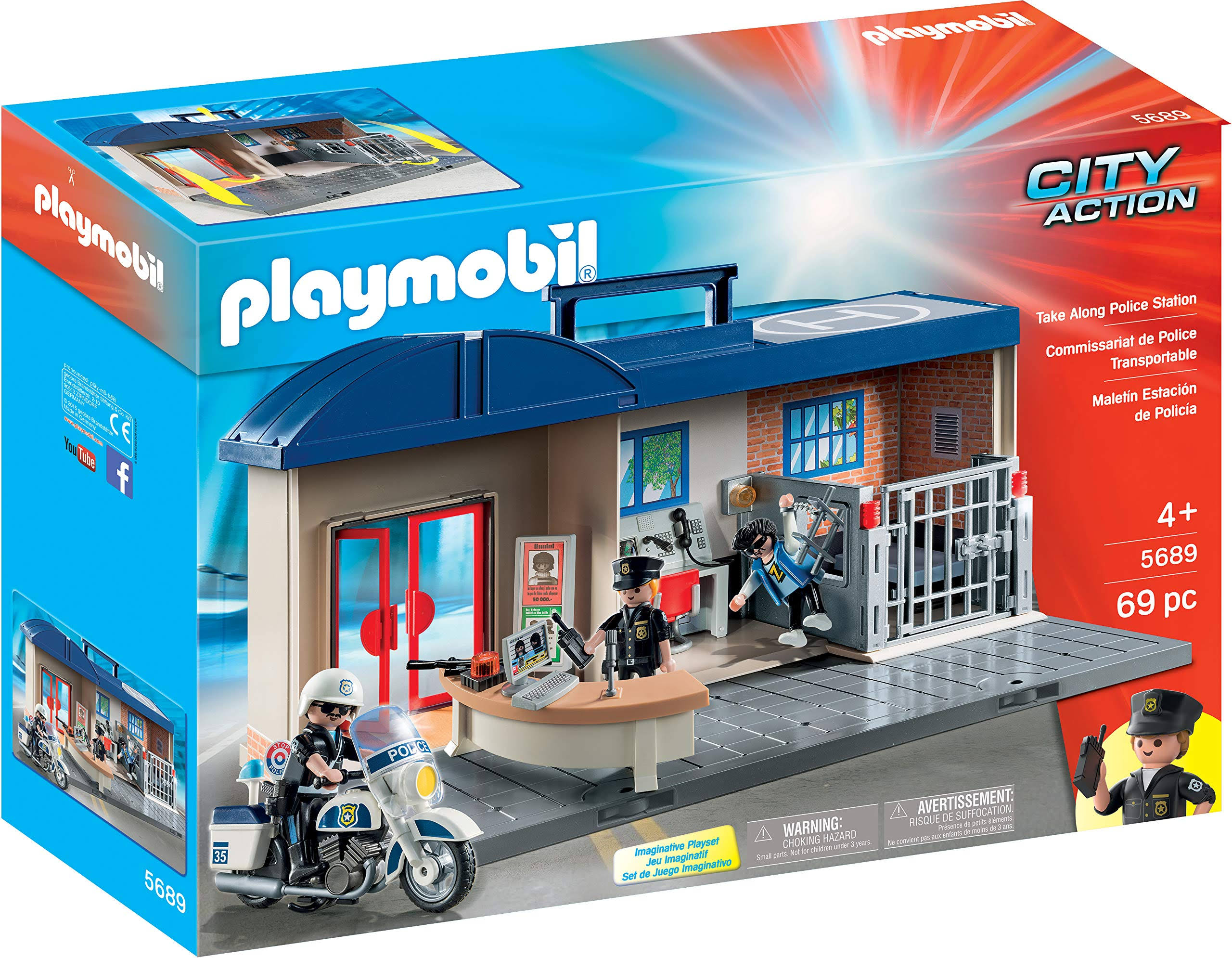 Playmobil 5689 City Action Take Along Police Station - 69 Pieces