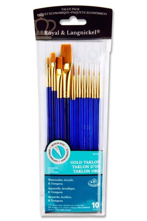 Royal & Langnickel Brush Set Golden Taklon | Set of 10