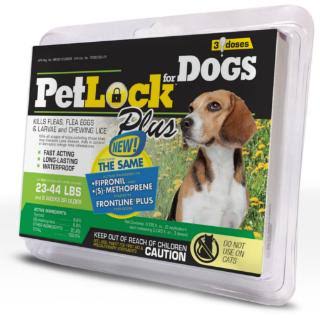 PetLock Plus Dog Flea Treatment for Dogs - 23-44lb, 3 Doses