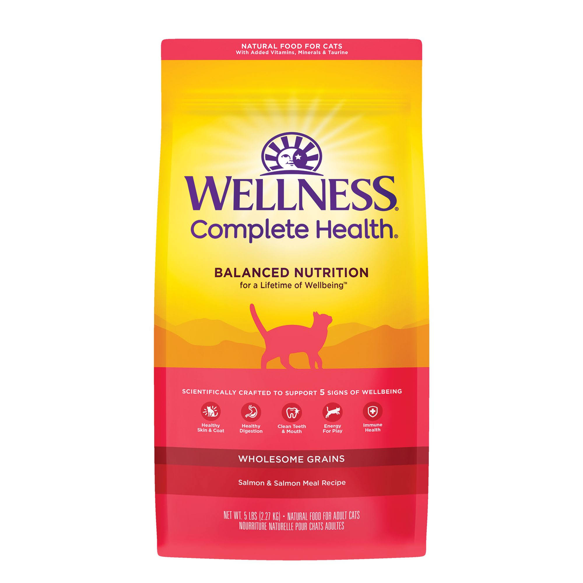 Wellness Complete Health Adult Health Salmon & Salmon Meal Recipe Dry Cat Food 5-lb