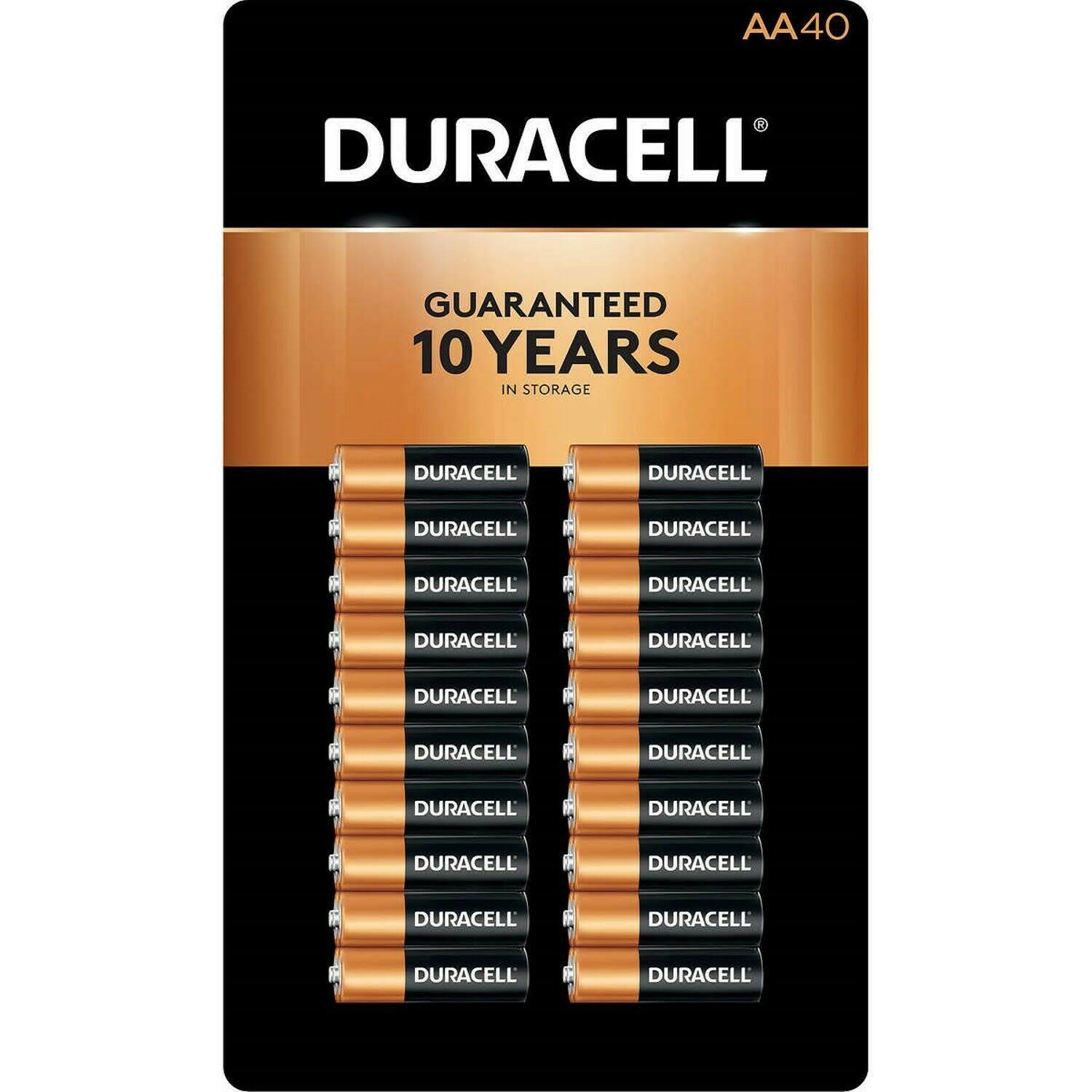 Duracell Coppertop Alkaline Batteries - AA, 40 Pack