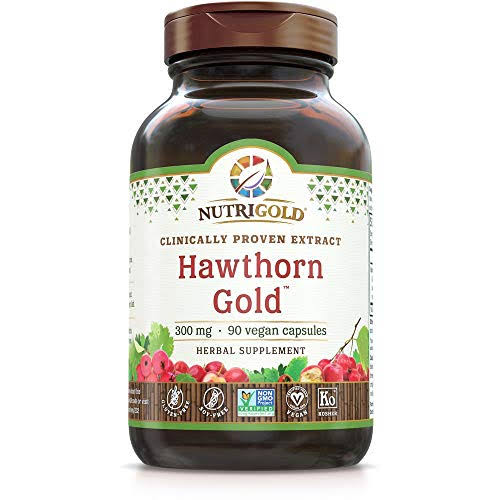 NutriGold Hawthorn Gold 300mg Vegetarian Capsules - x120