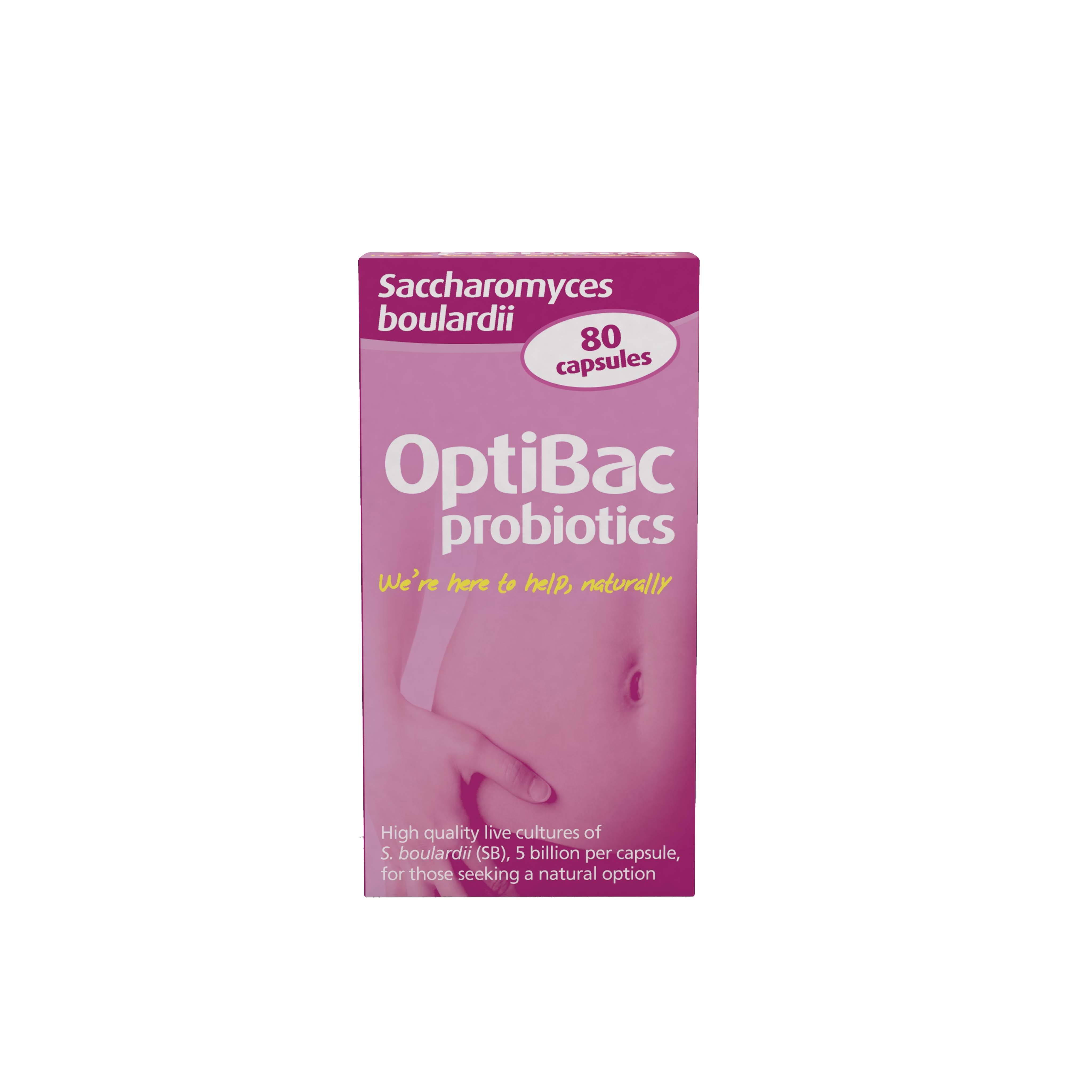 Optibac - Probiotics Saccharomyces Boulardii (80 Capsules)