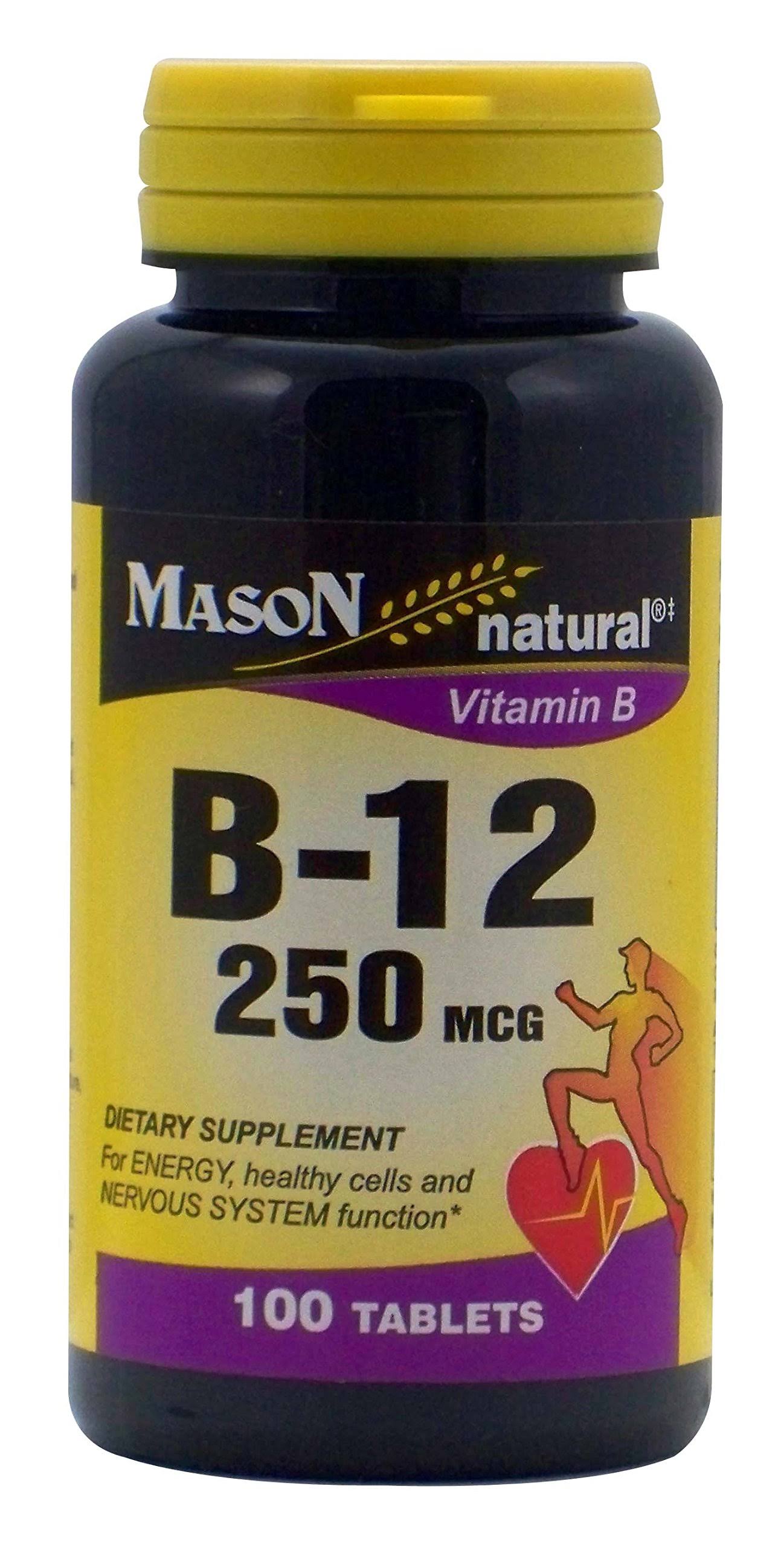 Mason Naturals Vitamin B-12 Supplement - 250mcg, 100 Tablets