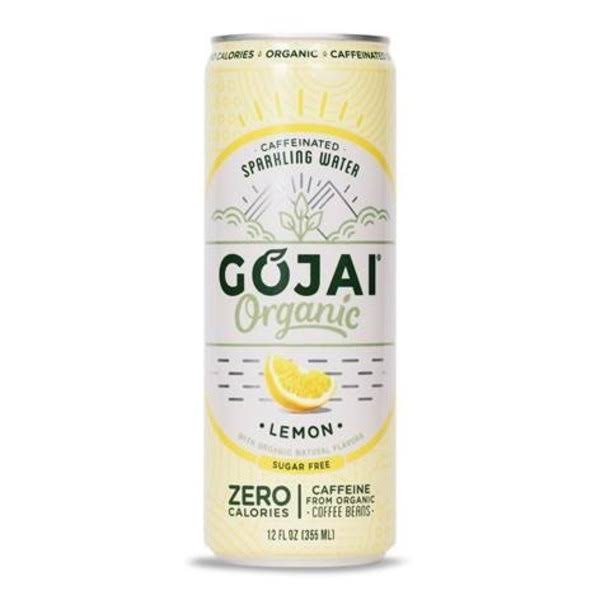 GOJAI Organic Lemon Sugar Free Caffeinated Sparkling Water - 12 fl oz