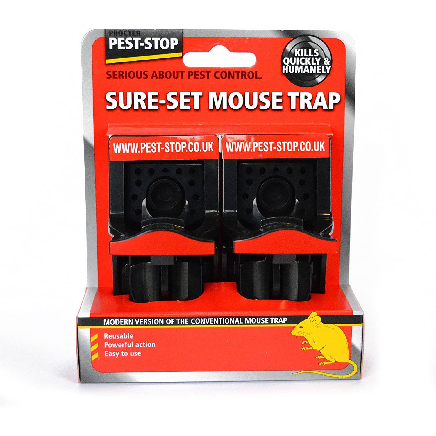 Pest-Stop Sure Set Plastic Mouse Traps Twin Pack [PSSPT]