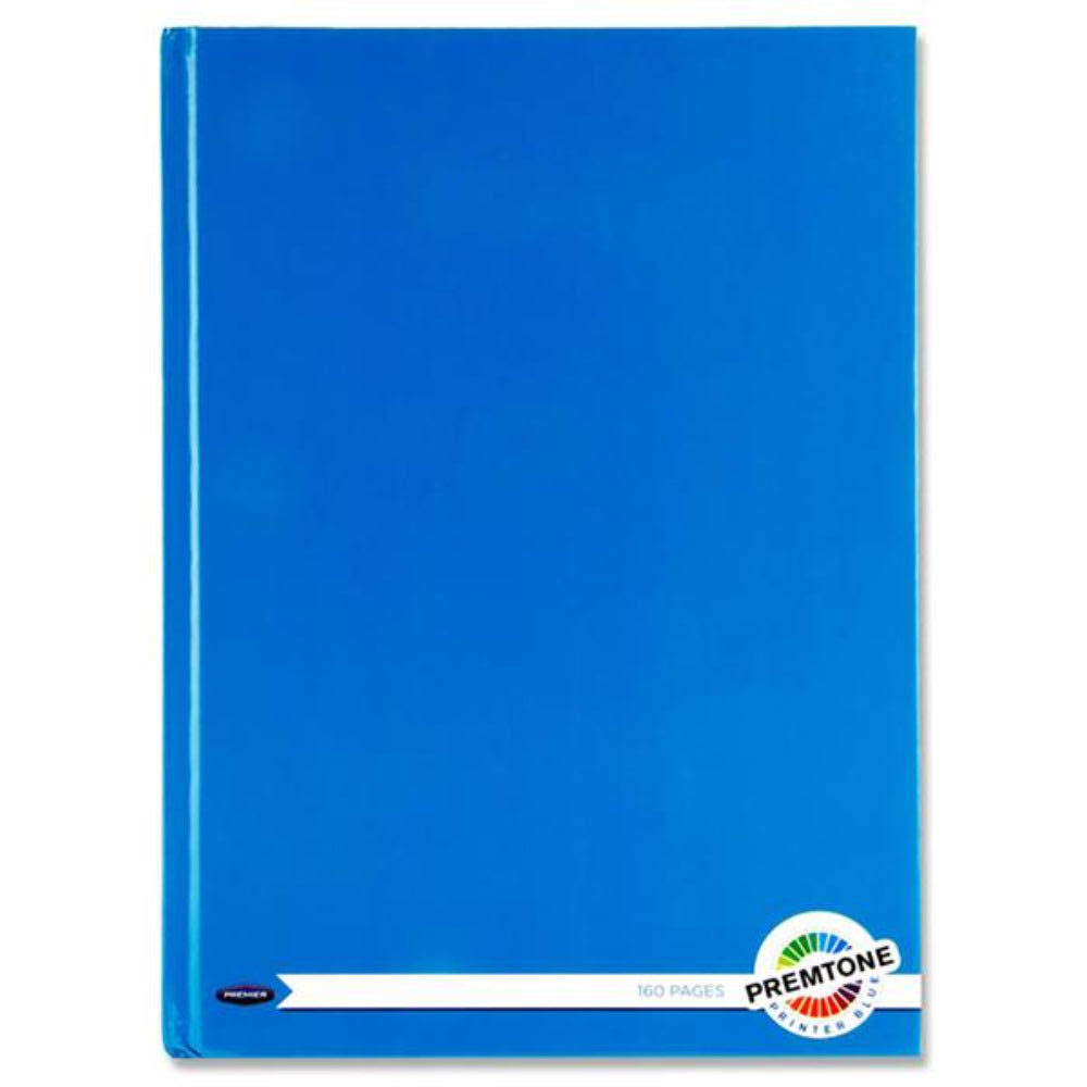 Premtone A4 Hardcover Notebook - Blue, 160 Pages