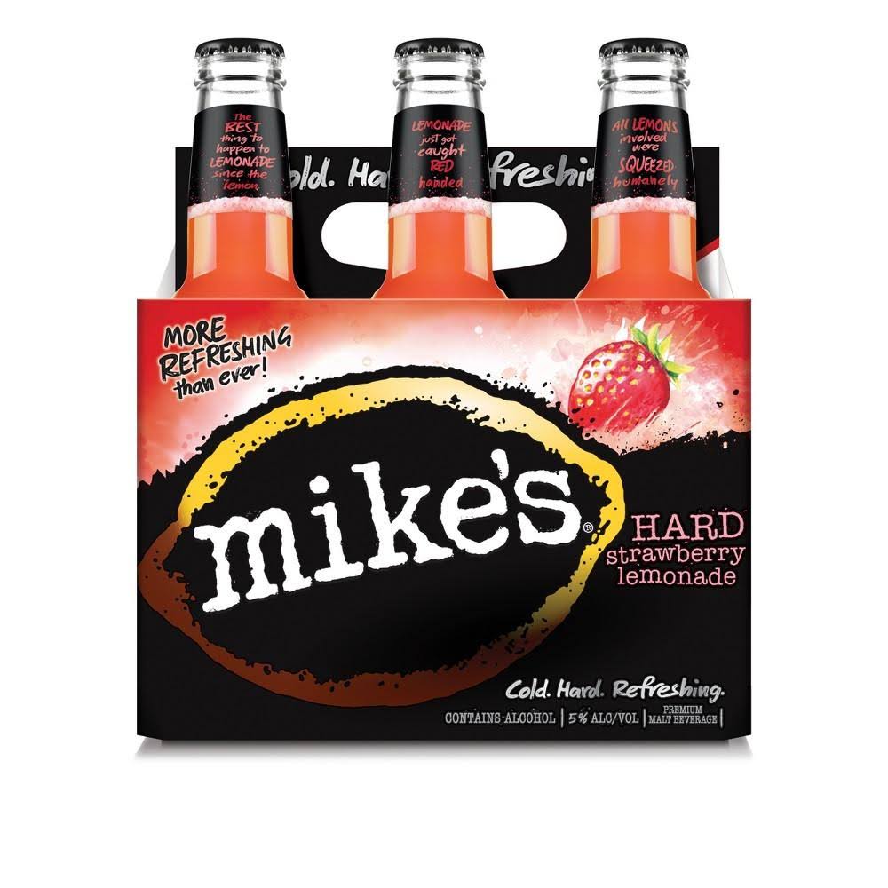 Mike's Beer, Malt Beverage, Premium, Hard Strawberry Lemonade - 6 pack, 11.2 fl oz bottles
