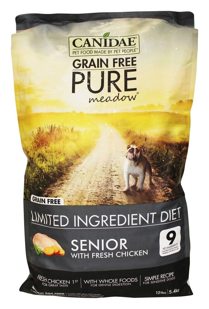 Canidae Grain Free Pure Meadow Senior Formula Dog Food - Made with Fresh Chicken, 12lbs