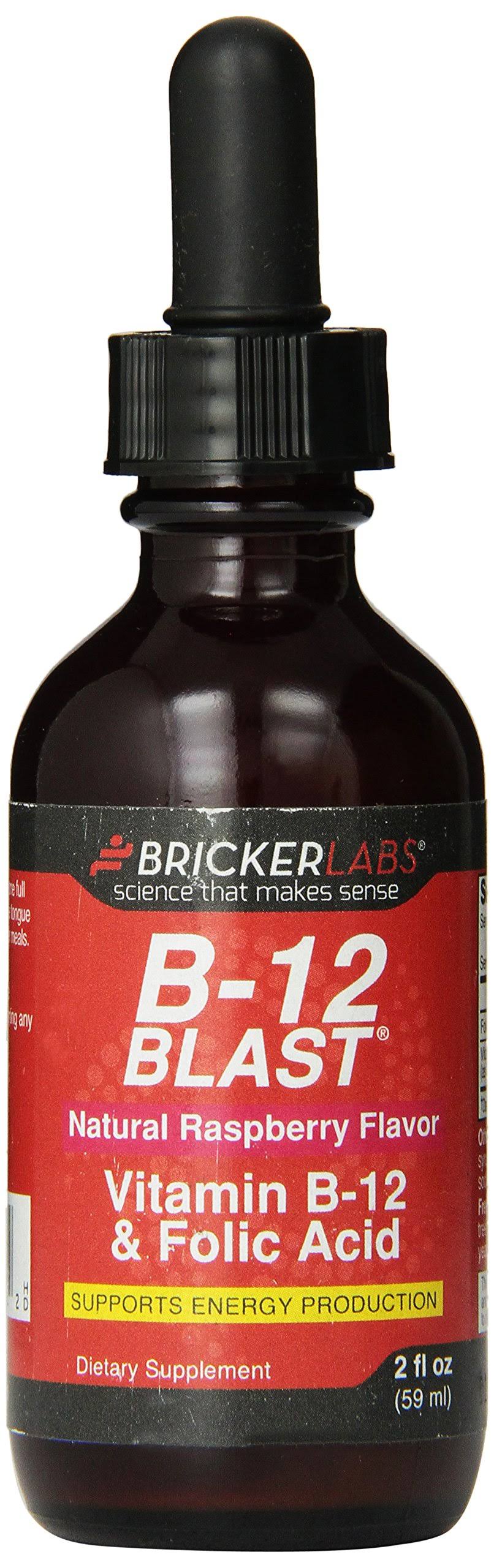 Bricker Labs B12 Blast Vitamin B12 and Folic Acid Supplement - Raspberry, 2oz