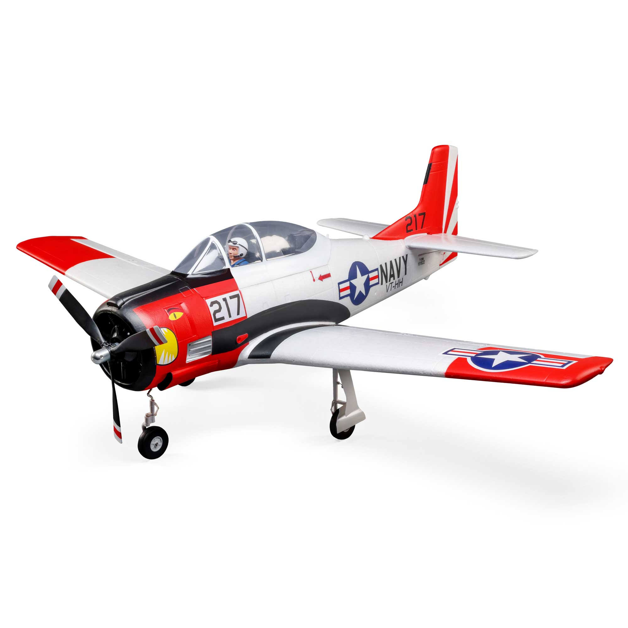 E-flite RC Airplane T-28 Trojan 1.2m BNF Basic (Transmitter, Battery and Charger Not Included) with Smart, EFL18350