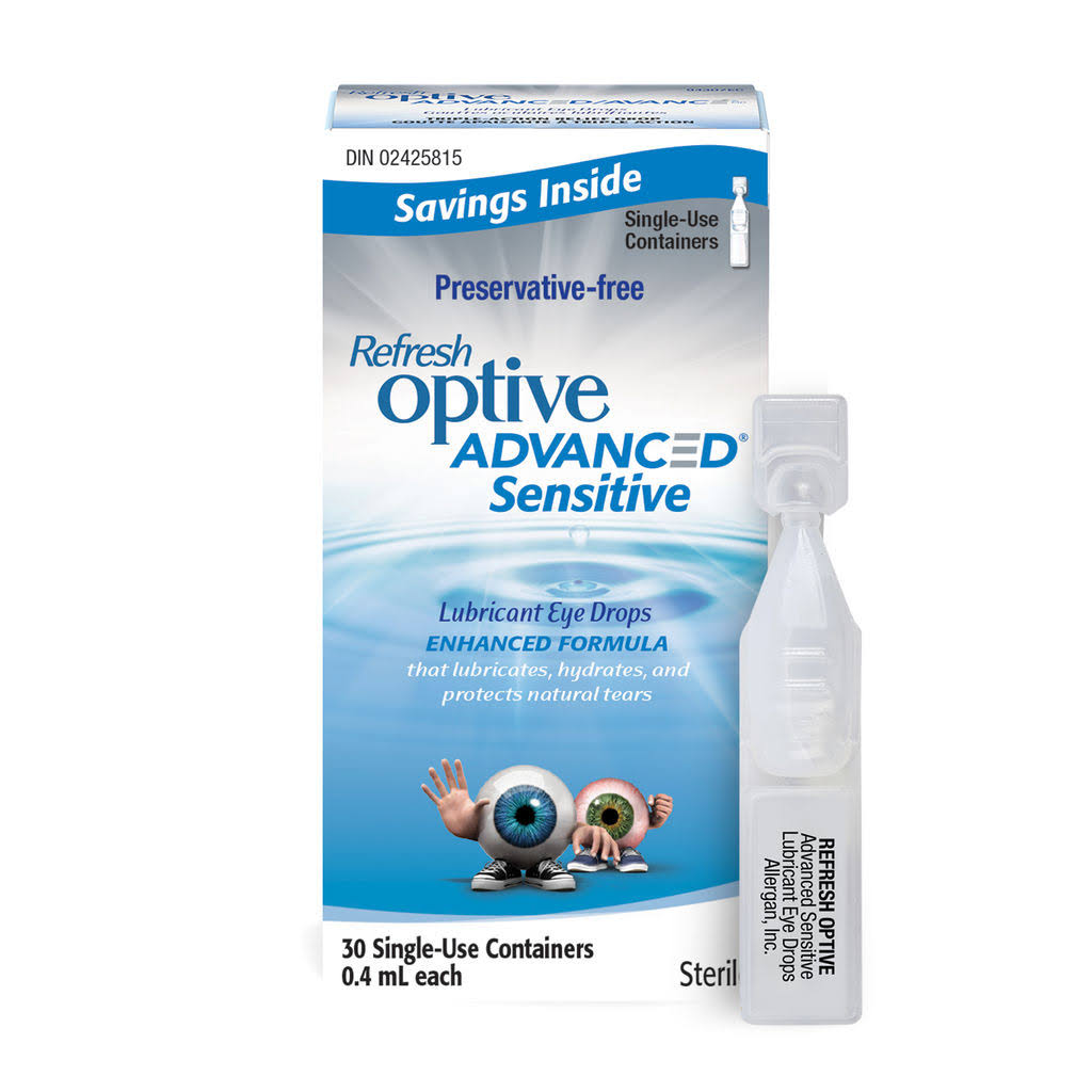 Refresh Optive Advanced Sensitive Eye Lubricant Eye Drops - 0.4ml