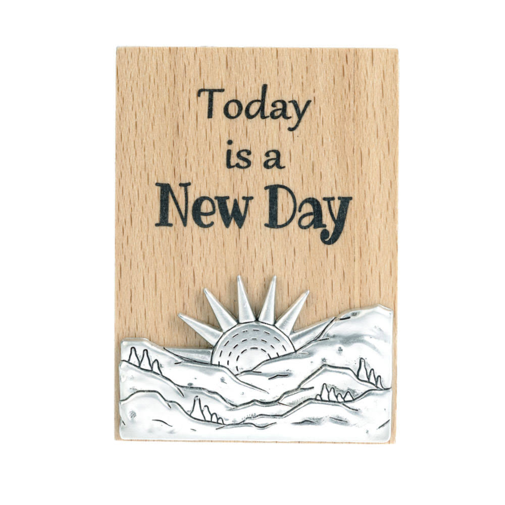 Ganz Mini Message Magnet Plaque - Today Is A New Day