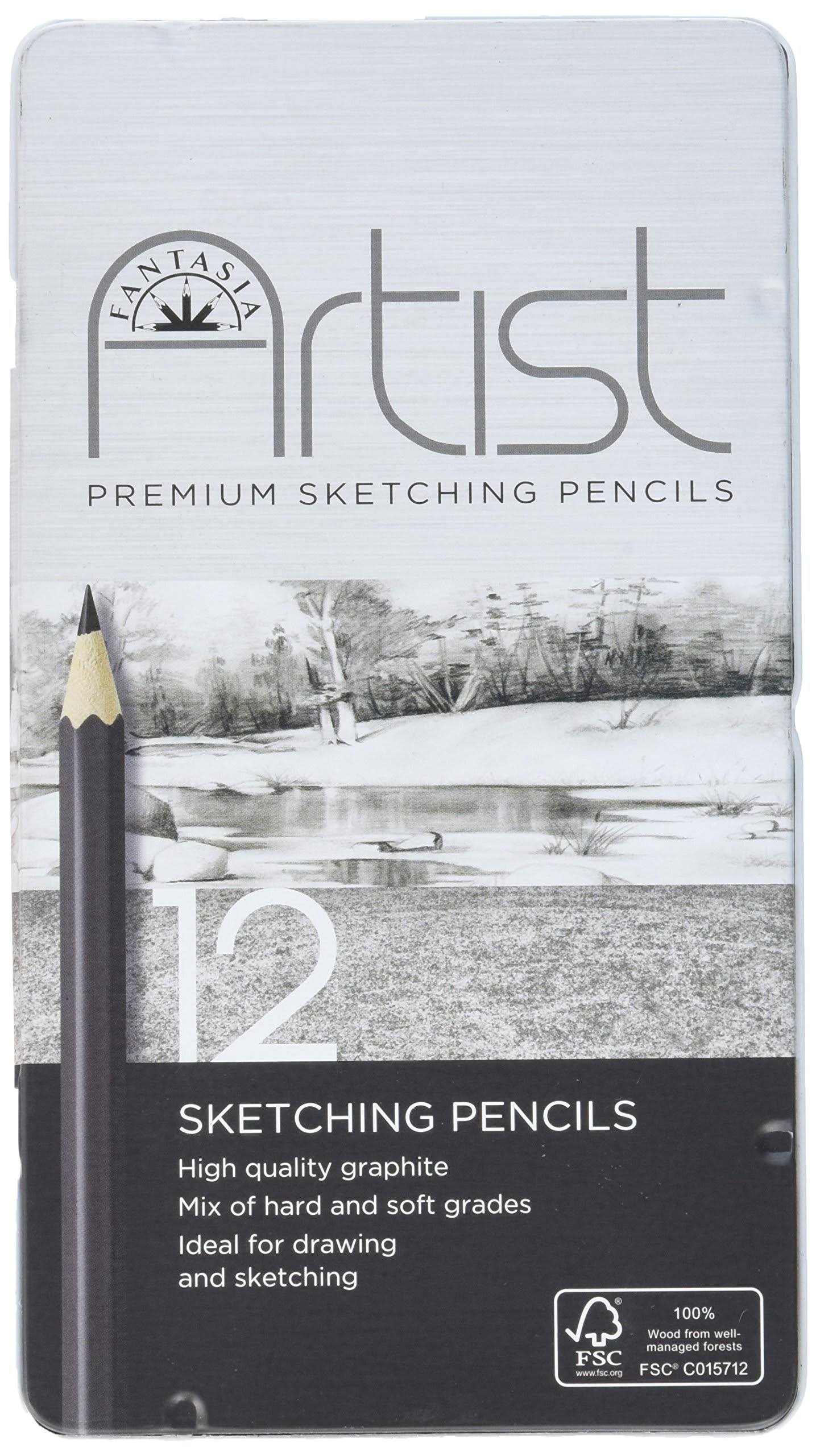 Fantasia 60/302fsc Premium Drawing/sketch Pencils - 12pc